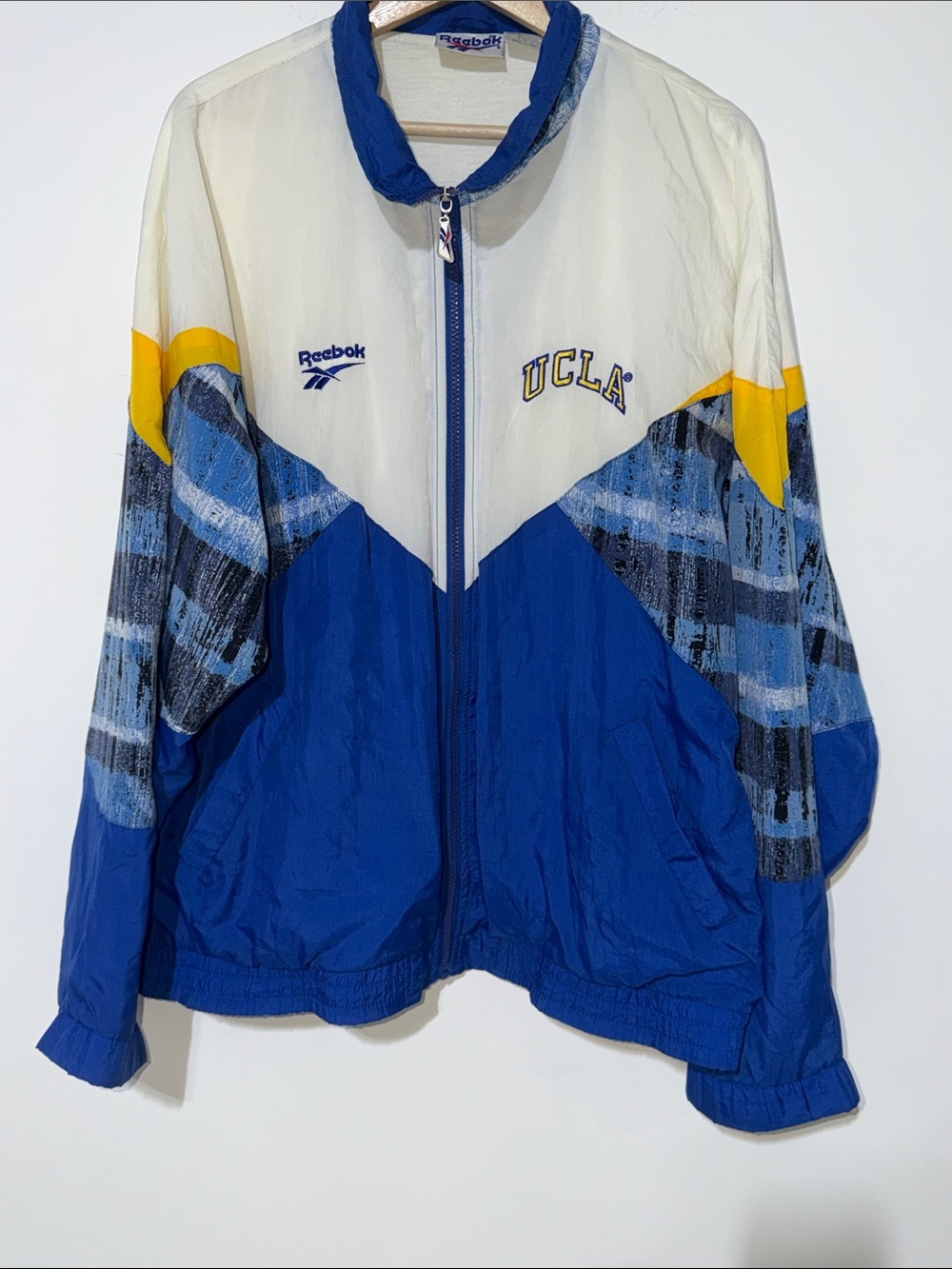 Vintage 90s Reebok UCLA Bruins Nylon Full Zip Windbreaker Jacket Men's Large
